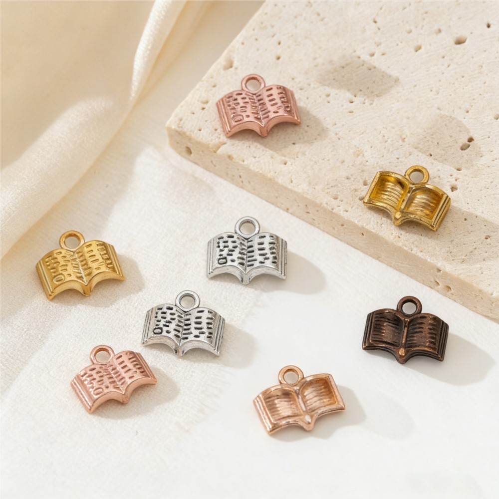 Jewelry Making Journal - 10/20/100pcs Charms Open Book 12x11mm Student