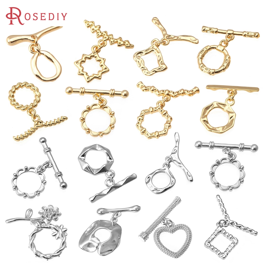 Jewelry Making Pieces - 6 Sets 18K Gold Color Brass