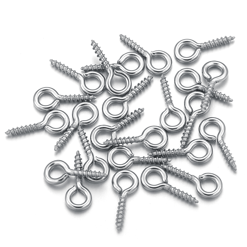 Jewelry Making Articles - 100pcs/lot Stainless Steel Mini Screw Eye