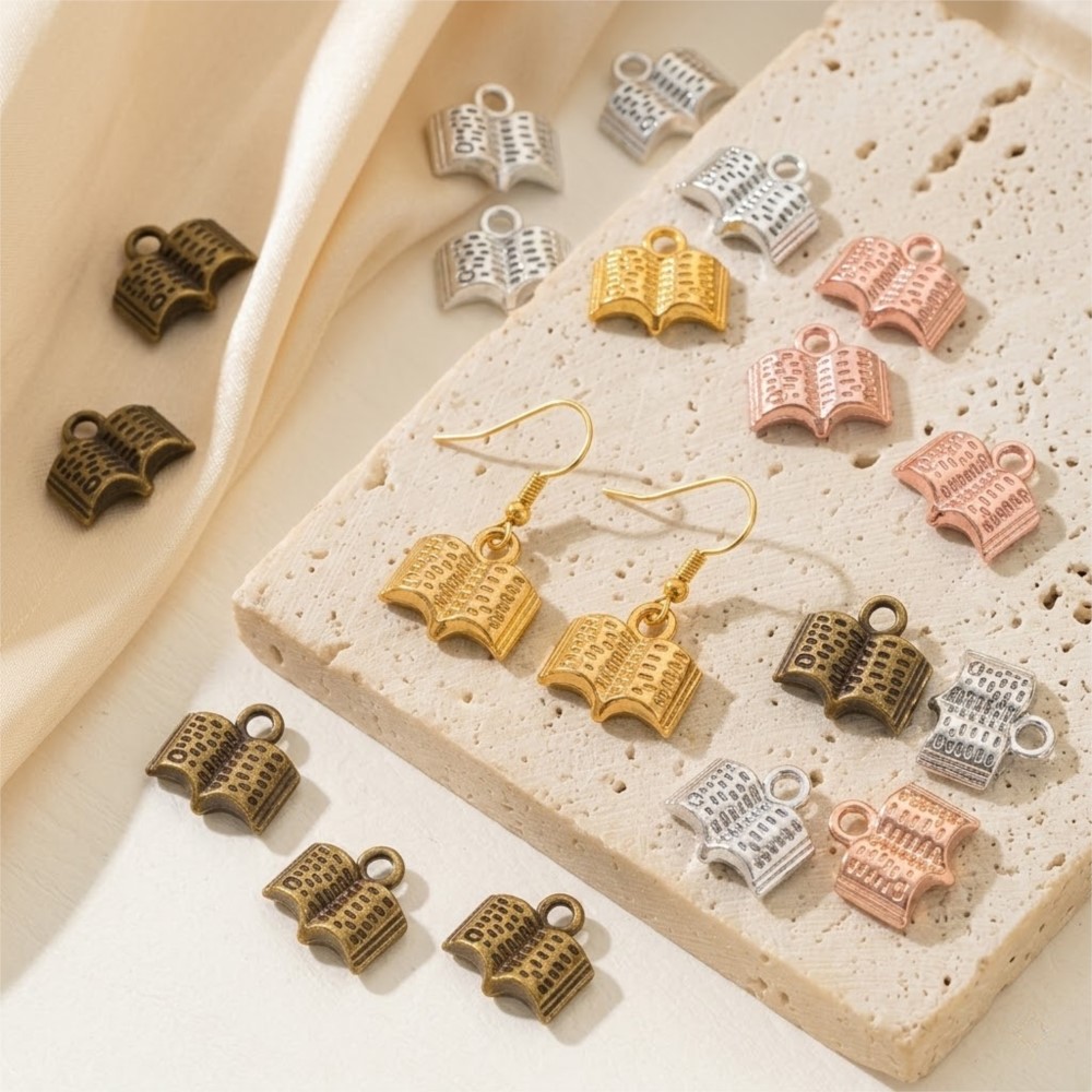 10/20/100pcs Charms Open Book  - огляд і ціна Jewelry Making Journal
