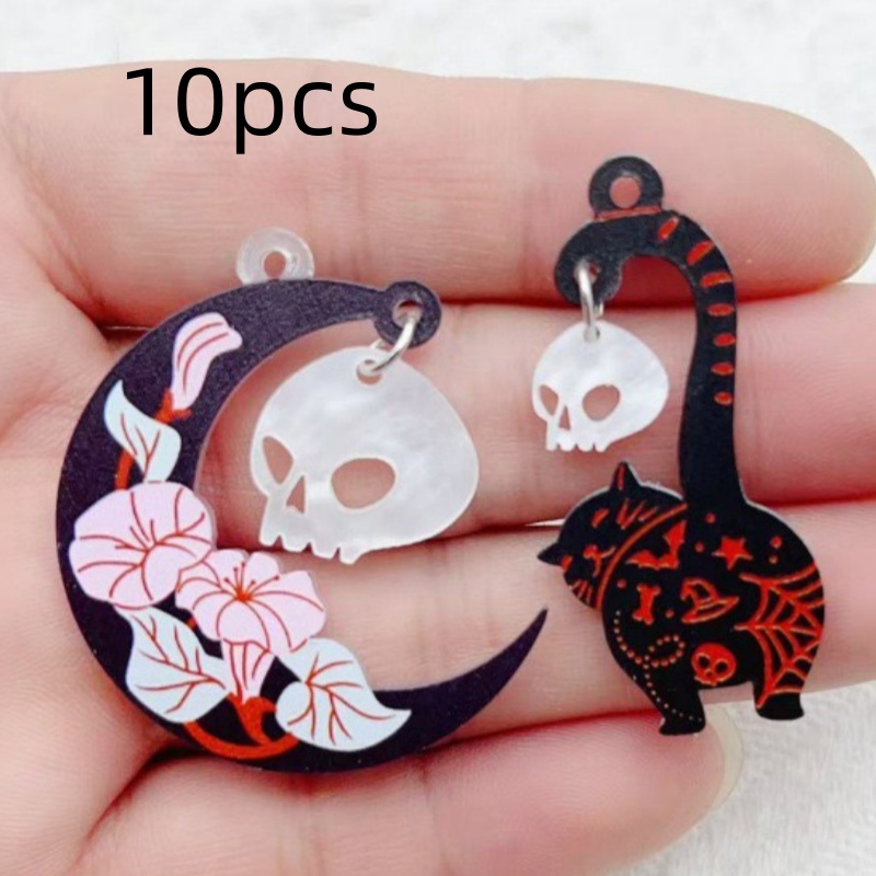 10pcs Halloween Acrylic Ghost  - огляд і ціна Jewelry Making Factory