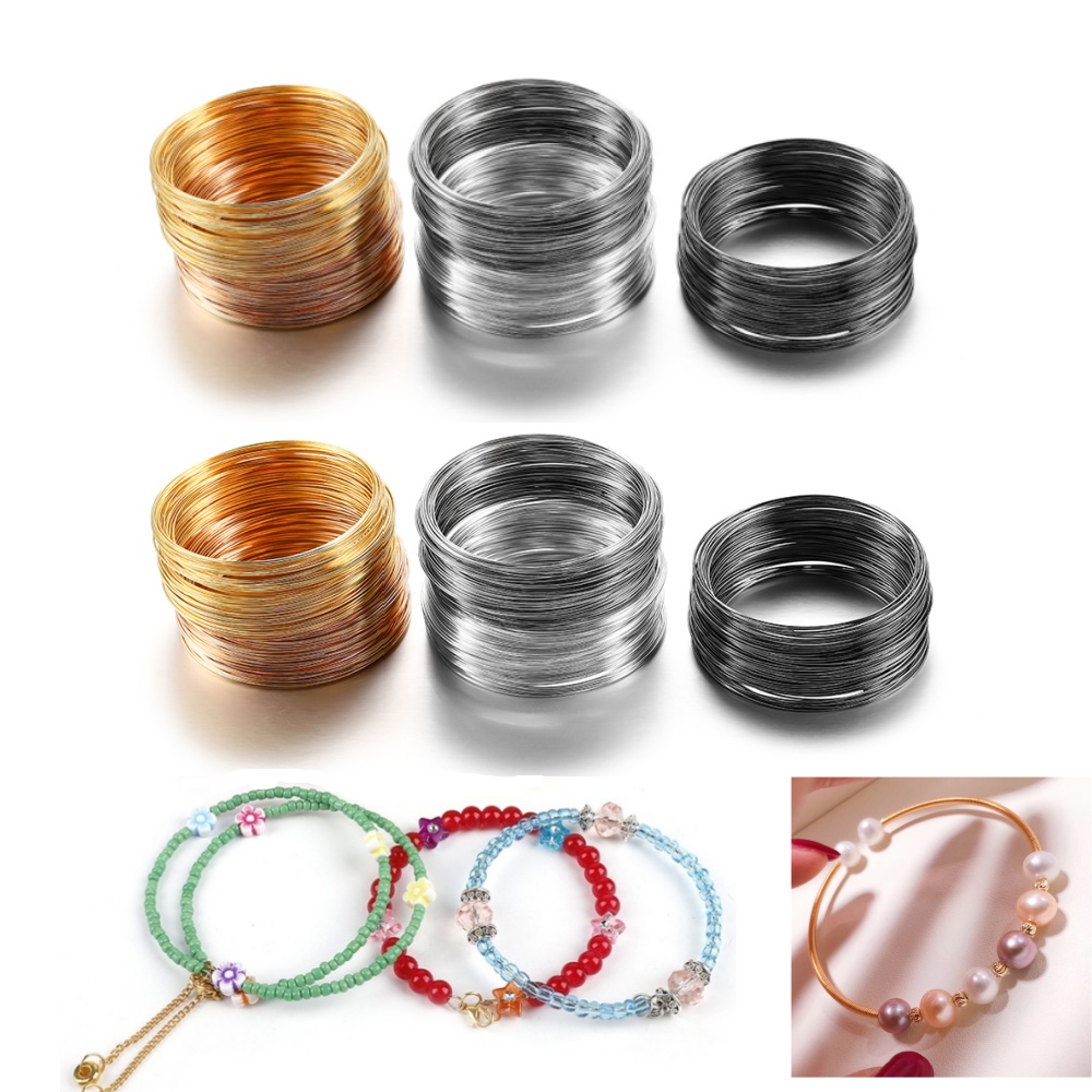 100 Loops/lot 0.6mm Silver Gol - огляд і ціна Memory Wire Bracelet