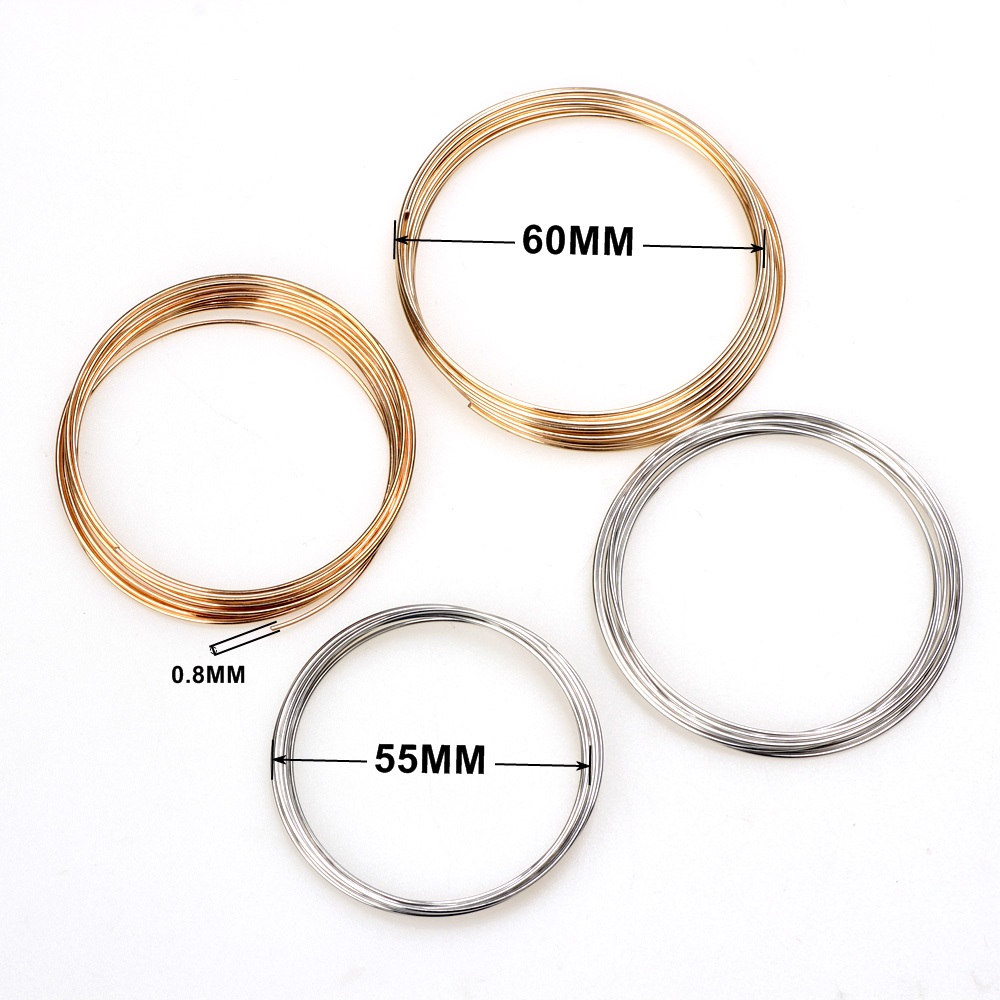 0.8MM 55/60MM Rhodium/KC Gold  - огляд і ціна Memory Wire Bracelet