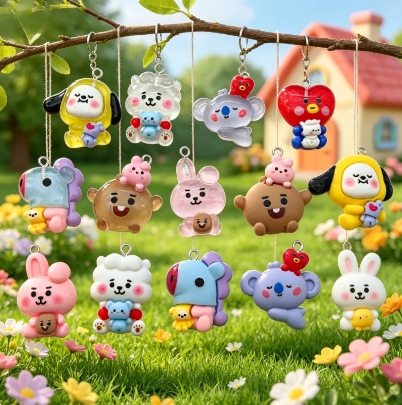 7pcs BT21 Resin Cartoon Charm  - огляд і ціна Jewelry Making Factory