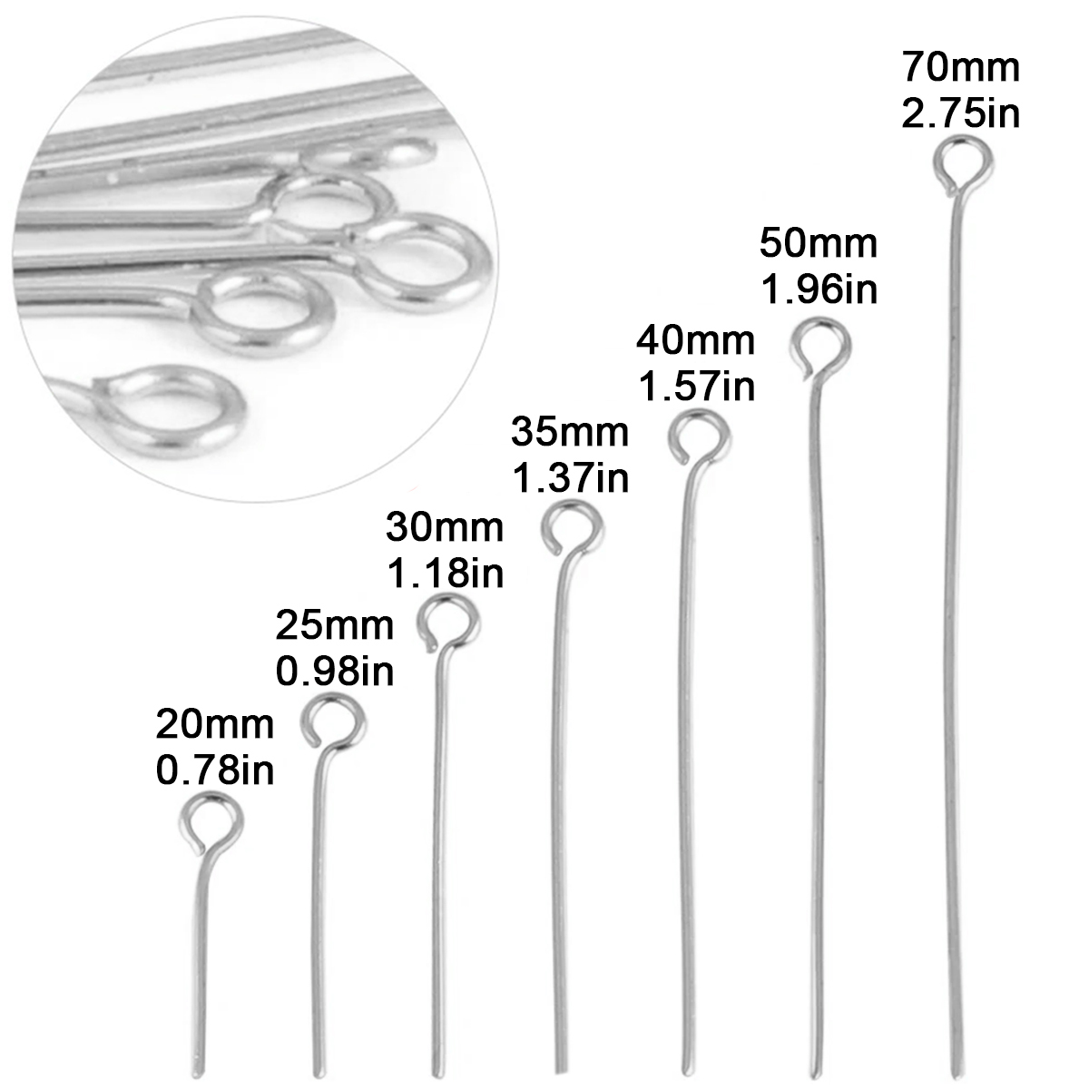 100Pcs/Lot Stainless Steel Eye - огляд і ціна Jewelry Making Articles