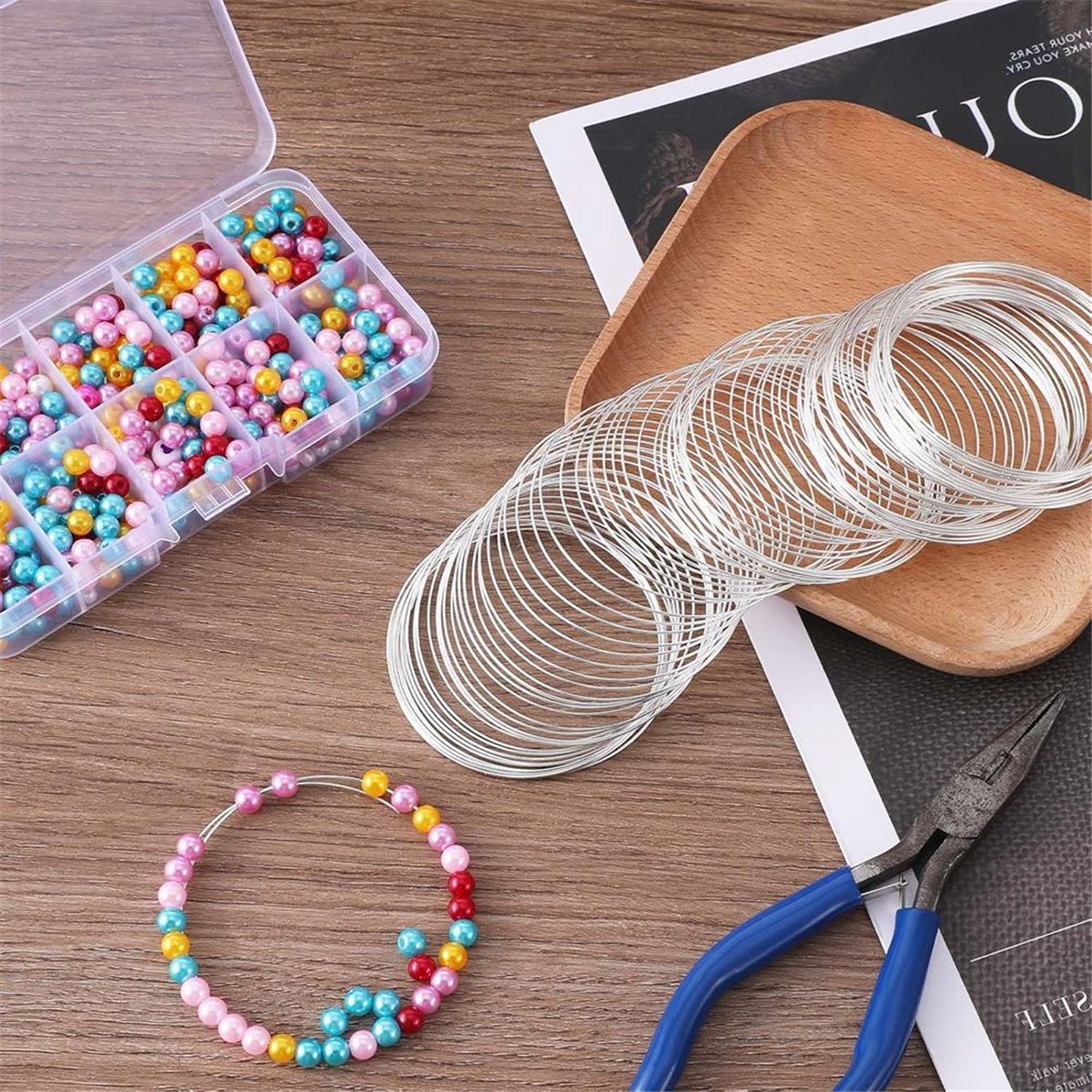 A008 100 Loop Jewelry Wire, Me - огляд і ціна Memory Wire Bracelet