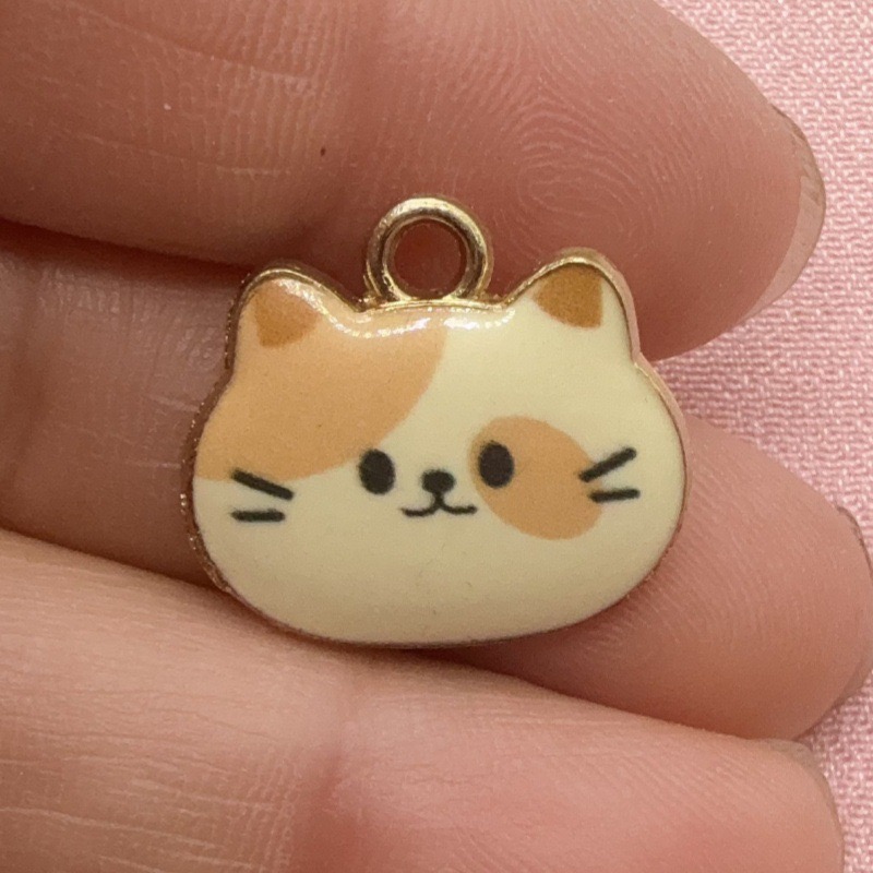 12pcs Printed Cat Head Alloy D - огляд і ціна Jewelry Making Factory