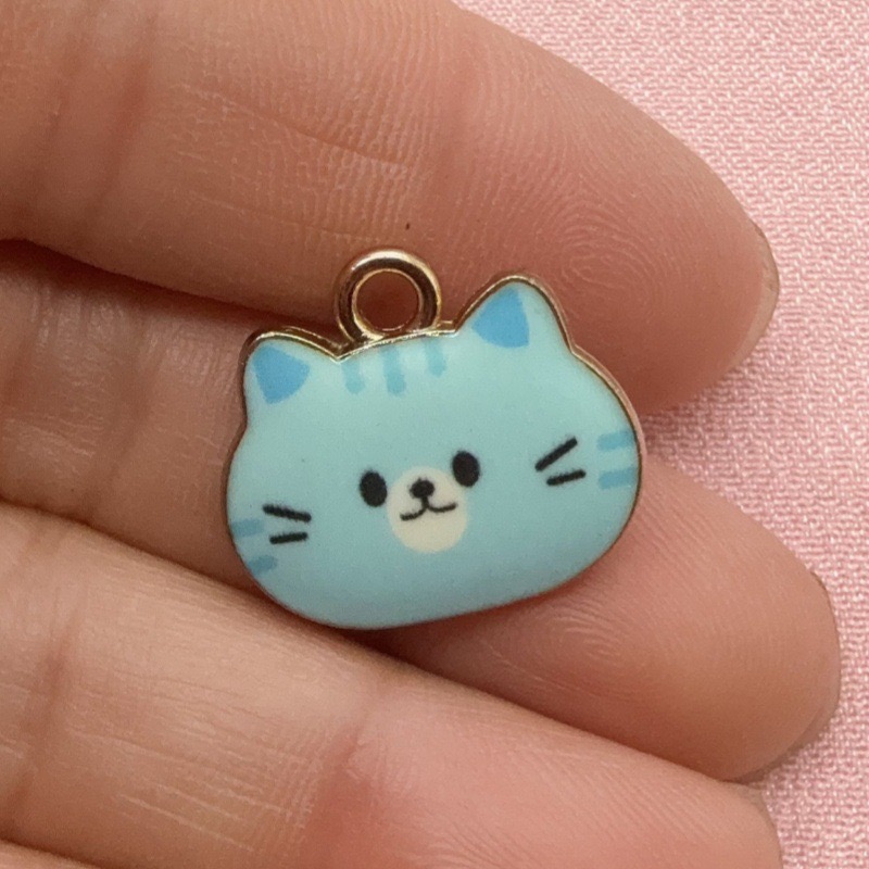 12pcs Printed Cat Head Alloy D - огляд і ціна Jewelry Making Factory
