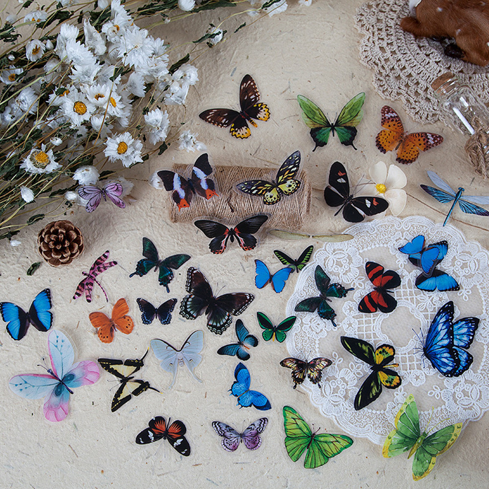 40Pcs/Bag Butterfly Stickers P - огляд і ціна Jewelry Making Journal